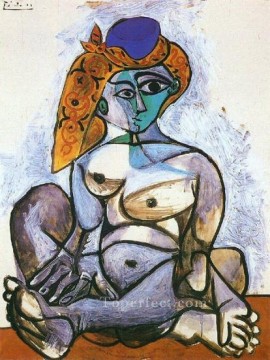  turco Pintura - Jacqueline desnuda con gorro turco 1955 Pablo Picasso